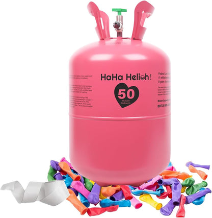 Helium Tank For Balloons At Home,13L Helium Tank Up To 50 Latex Balloons, Includes Filling Nozzle, Ideal for Birthday, Wedding & Party Decoration