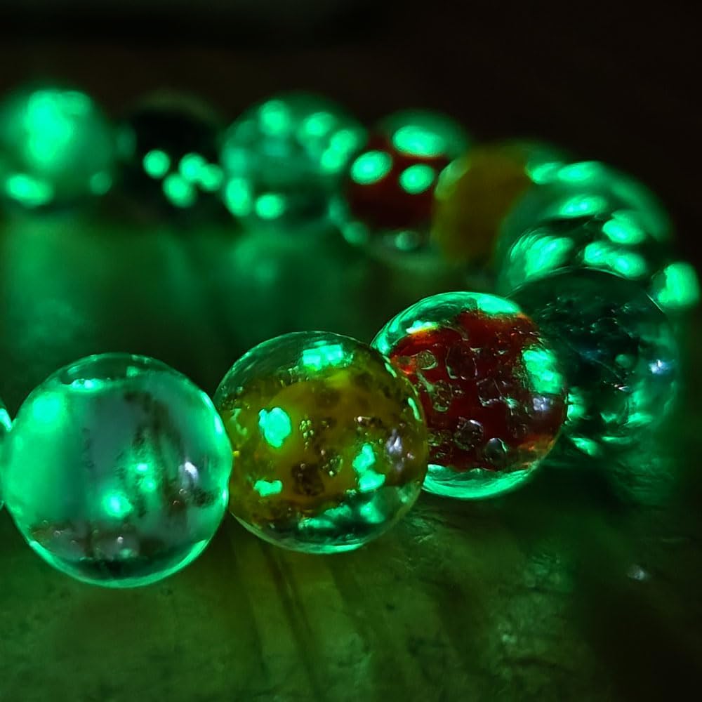 Handmade Glow-in-the-Dark Beaded Bracelet, Luminous Wrist Accessory, Fashion Bracelet for Women, Ideal Gift for Night Events, Parties & Birthdays