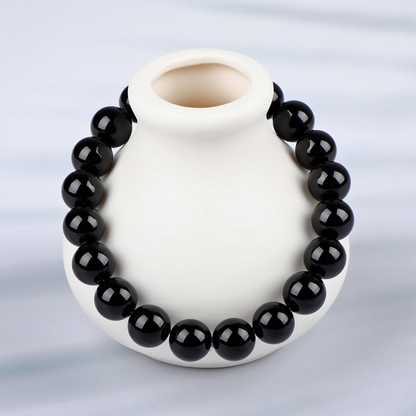 LPBeads Handmade Natural Gemstone Stretch Elastic Bracelet Healing Crystal Round Stone Beads Jewelry Gifts for Women Men