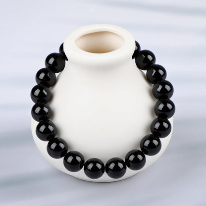 LPBeads Handmade Natural Gemstone Stretch Elastic Bracelet Healing Crystal Round Stone Beads Jewelry Gifts for Women Men