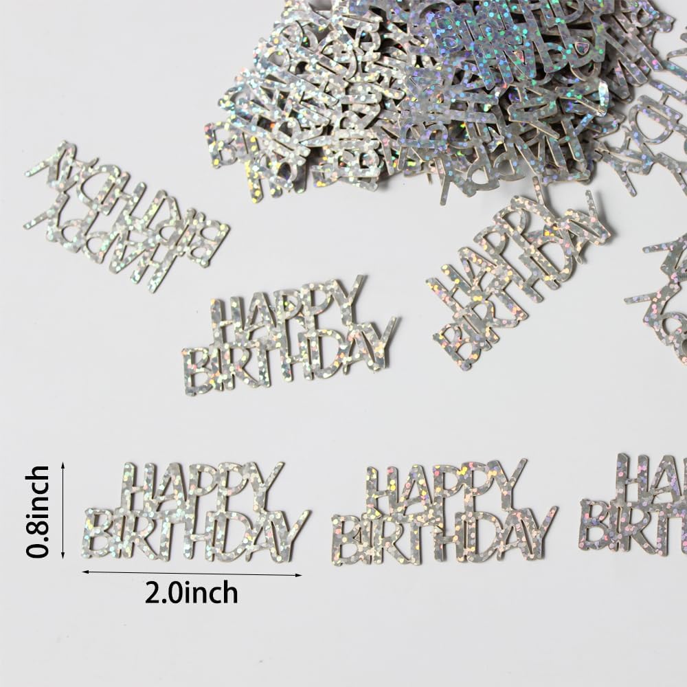 Pink Happy Birthday Confetti - Girl Birthday Party Decorations - Light Pink Glitter Scatters for Baby Girl Party Table Decor Supplies - 100PC