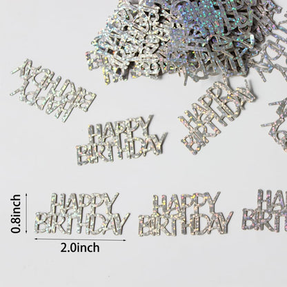 Pink Happy Birthday Confetti - Girl Birthday Party Decorations - Light Pink Glitter Scatters for Baby Girl Party Table Decor Supplies - 100PC