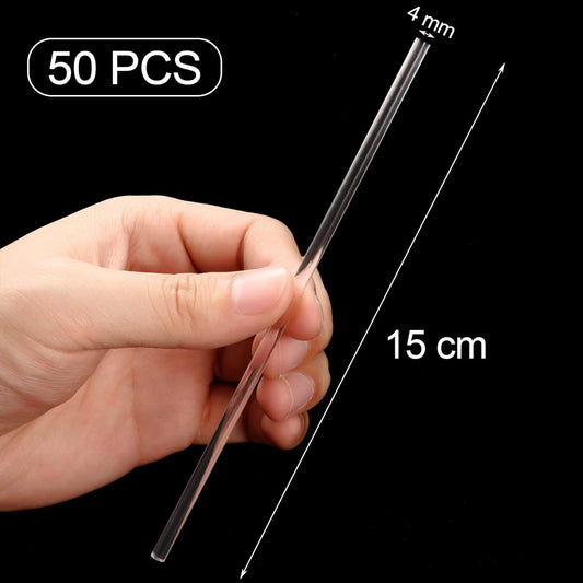Acrylic Lollipop Sticks 6 Inch Clear Reusable Acrylic Rods for Making Lollipops Cake Pops Candies Chocolates and Cookies (50 Pieces)