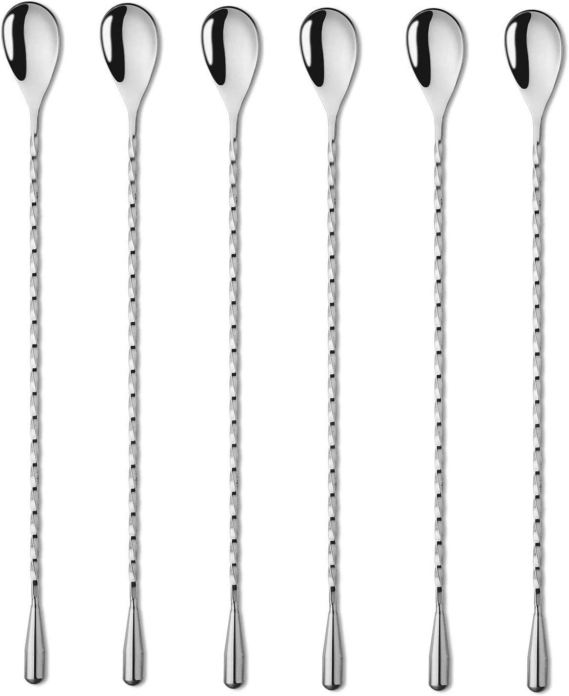 2 Pcs 12 Inch Bar Mixing Spoon Cocktail Spoon Stainless Steel Bar Long Spoon With Spiral Pattern
