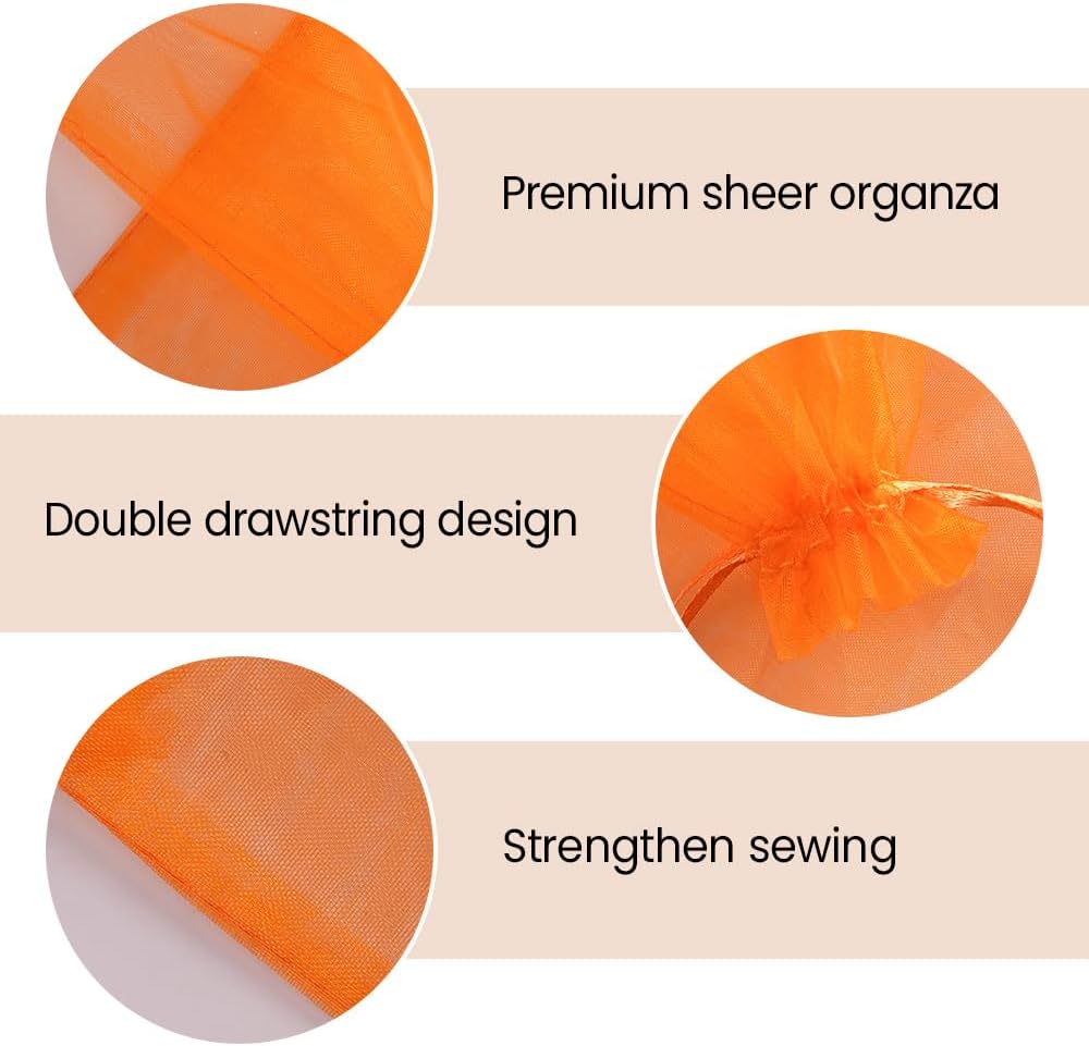 Meowoo 100PCS Organza Bags, 3x4in Small Mesh Bags Drawstring for Jewelry, Candy, Christmas, Sachets, Festivals, Bathroom Soaps, Makeup Organza, Wrapping Supplies(mixedcolor)