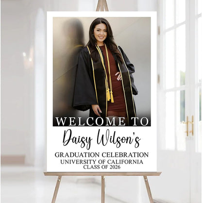 Graduation Party Welcome Sign, Custom Photo Grad Party Sign, Personalized High School & College University Grad Decoration #4