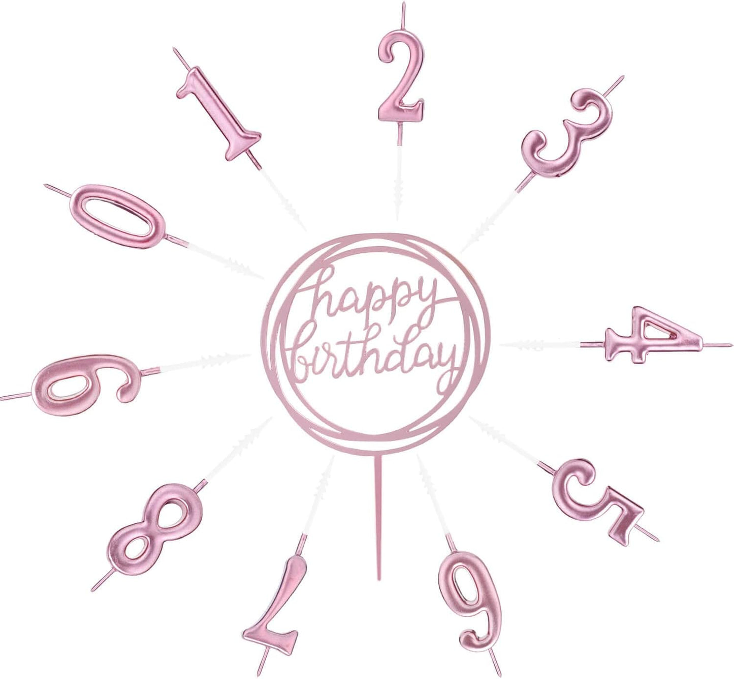 10-Piece Number Birthday Candles - Glitter Cake Toppers for Birthday & Wedding Parties