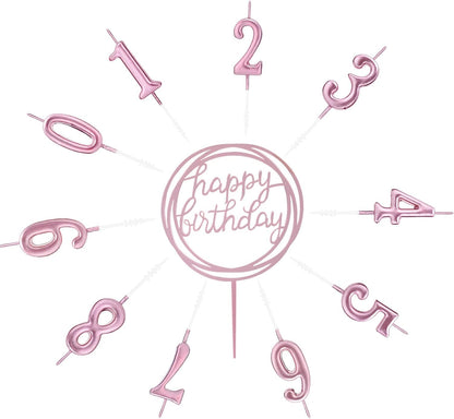 10-Piece Number Birthday Candles - Glitter Cake Toppers for Birthday & Wedding Parties