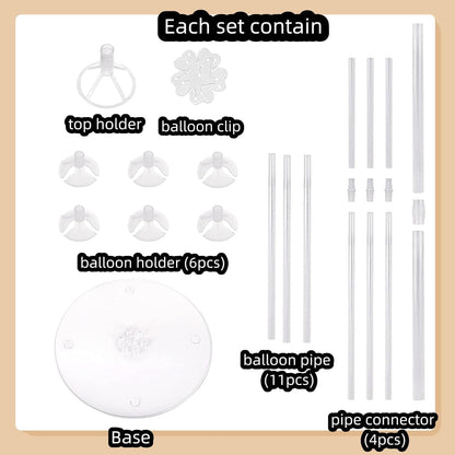 Balloon Stand Kit For Table - 4 Sets Balloon Sticks with Base For Birthday Graduation Party Decorations