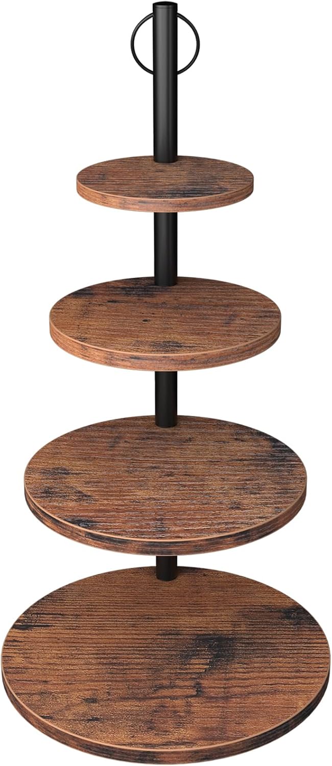 Cupcake Stand, 2 Pack Rustic Wood Cake Stand, 3 Tier Cupcake Tower Round Tiered Tray Stand for Dessert Table Display, Industrial Wooden Serving Stand Wedding, Graduation and Baby Shower