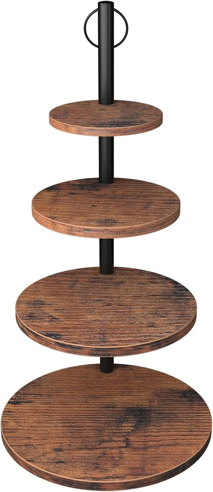 Cupcake Stand, 2 Pack Rustic Wood Cake Stand, 3 Tier Cupcake Tower Round Tiered Tray Stand for Dessert Table Display, Industrial Wooden Serving Stand Wedding, Graduation and Baby Shower