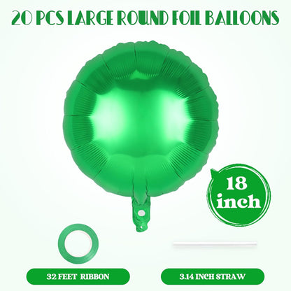 20 Pcs Black Round Shaped Balloons,18 Inch Round Foil Balloon,Giant Round Mylar Balloon Helium Balloons for Birthday Party Baby Shower Wedding Decorations (Black)