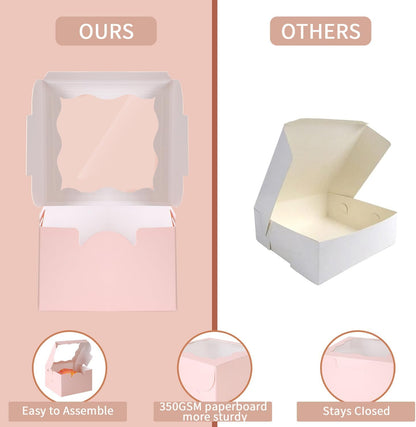 150pcs White Small Cake Box,4x4x2.5 Inch Bakery Boxes with Window,gift boxes bulk for Mini Cake Pastry Dessert Strawberries Chocolates Cupcakes with Stickers