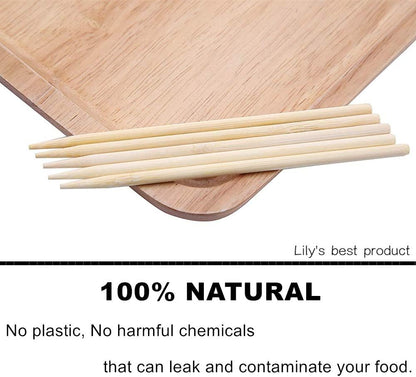 HOPELF 4" Natural Bamboo Skewers Sticks for Appetiser，Fruit，Cocktail，Kabob，Chocolate Fountain，Grilling，Barbecue，Kitchen，Crafting and Party.More Size Choices 4"/6"/8"/10"/12"/14"/16"/17.5"/30"/36"