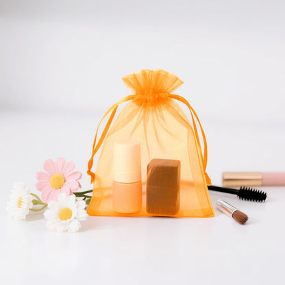 joycraft 50Pcs Organza Bags, 2x3 inch Gift Favor Bags, White Wedding Favor Bags, Jewelry Pouches with Drawstring, Mesh Bags Drawstring for Jewelry, Festival, Makeup, Candy, Desserts