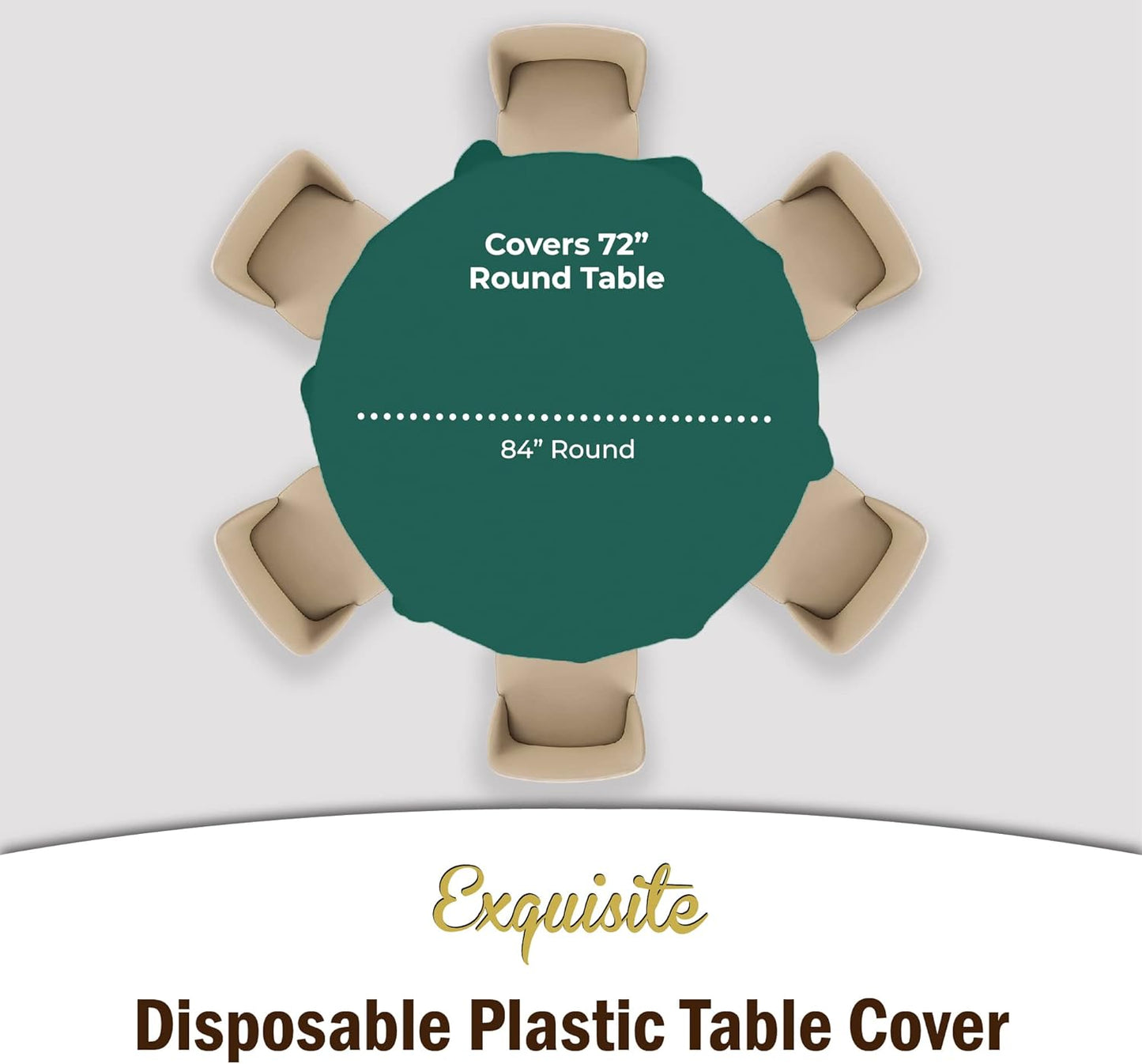 Exquisite Party Solids 6-Pack Premium Plastic Tablecloth 54in. x 108in. Rectangle Plastic Table Cover - Navy