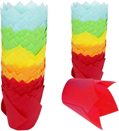 150 Pieces Tulip Cupcake Muffin Liners Paper Baking Cups Greaseproof Cupcake Wrappers for Birthday Wedding Party Baby Showers Catering Restaurants(Pink)