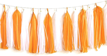 Pink and Gold Tassel Garland,Paper Tassel Banner,Table Decor,Pink and Gold Tissue Tassels Party Decor Supplies for Party,DIY Kits - (15 PCS)