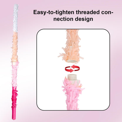 2pcs Pinata Buster Sticks, Pink Smashing Pinata Stick with Blindfold & Confetti Pinyata's for Girls Piñata Toys for Kids Adults Celebrations Parties Events