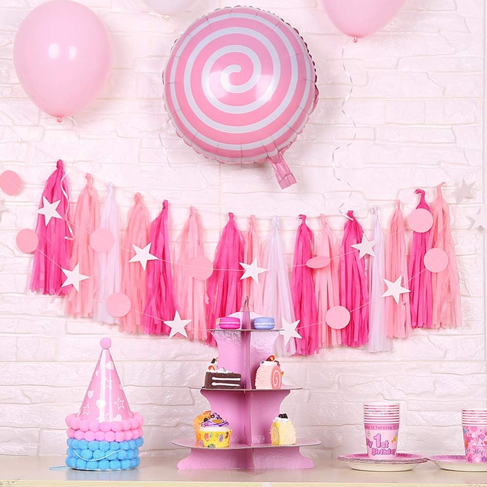 9.8in Blue Tissue Paper Tassel DIY Hanging paper decorations Party Garland Decor for Party Decorations Wedding,Festival,Baby Shower Decoration 20PCS25cm