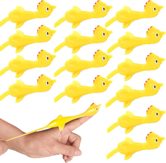 20 Pcs Slingshot Dinosaur Finger Toys, Flying Dinosaur Party Favors for Kids, Sticky Rubber Dino Fidget Toys, Funny Gag Gifts Treasure Box Classroom Prizes for Boys Girls