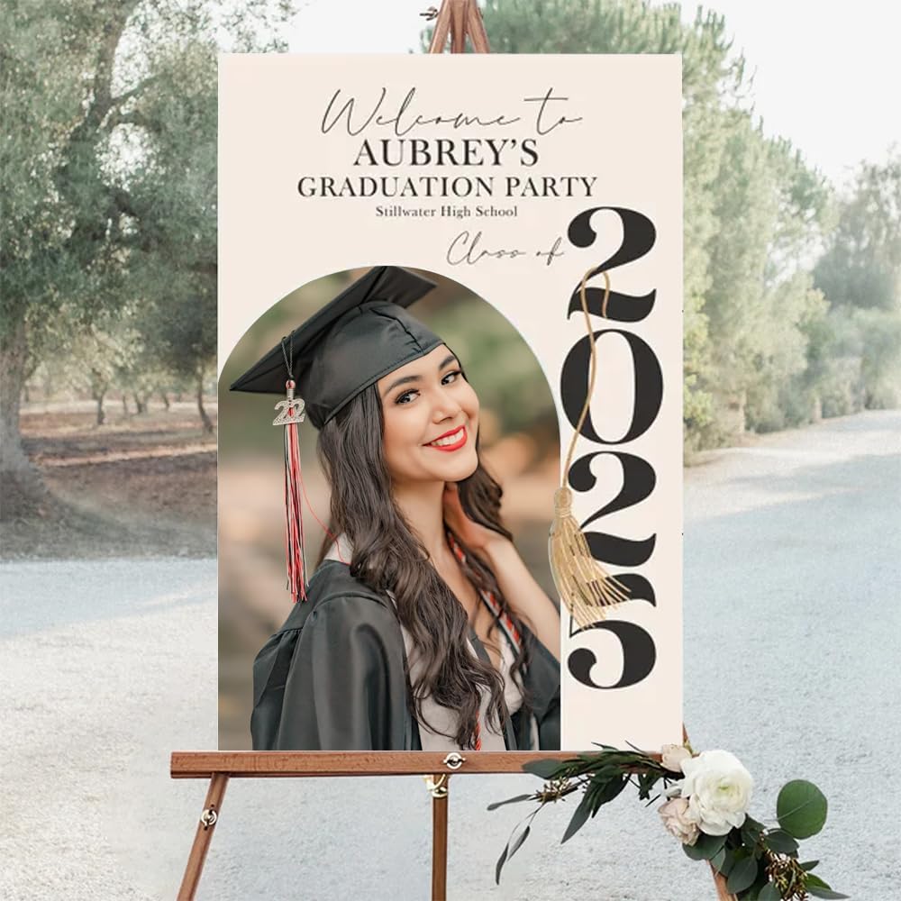 Graduation Party Welcome Sign, Photo Graduation Poster, Graduation Decorations, Grad Party Sign, Grad Welcome Sign, Graduation gift for best friend, Graduation gift for daughter, sister, brother - 1