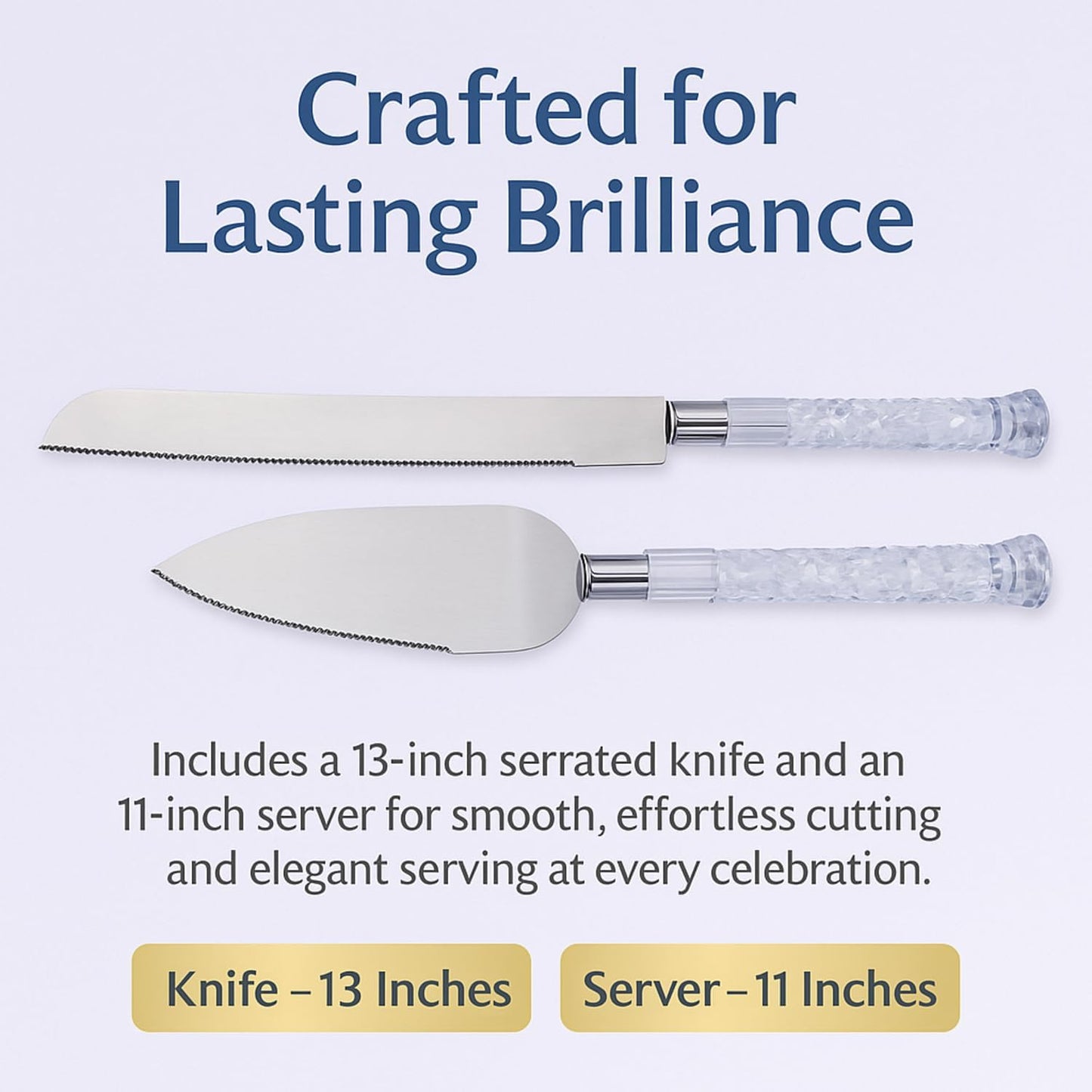 GIFTS INFINITY Personalized Wedding Cake Knife and Server Set with Engraving – Cake Cutting Utensil Set, Keepsake Gift for Wedding, Anniversary, Reception, Birthday & Other Occasions (CH-101WB)