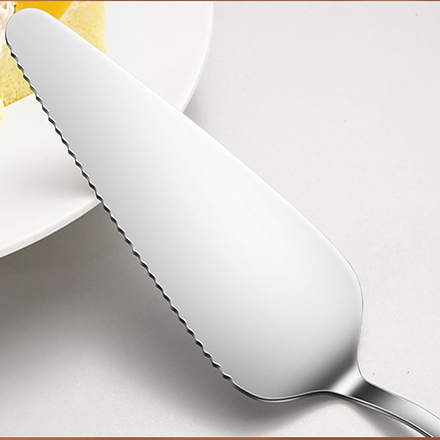 Cake Pie Server, 2 Pack Stainless Steel Pizza Pastry Cake Slicer Server Set, Cake Cutter with Serrated Edges for Kitchen, Restaurants, Wedding, Birthdays and Parties