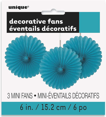 Sunflower Yellow Hanging Tissue Paper Fans - 6'', 3 Count - Perfect for Parties & Home Decor