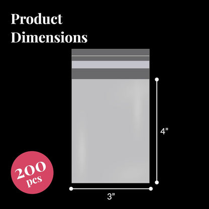 Prestee 200 Pack Clear Cellophane Bags for Favors - Transparent Goodie Bags for Birthday Party, 6x10 Inch Clear Bag with 4-Inch Twist Ties - Candy, Treat, Cookie Bag for Gift Giving