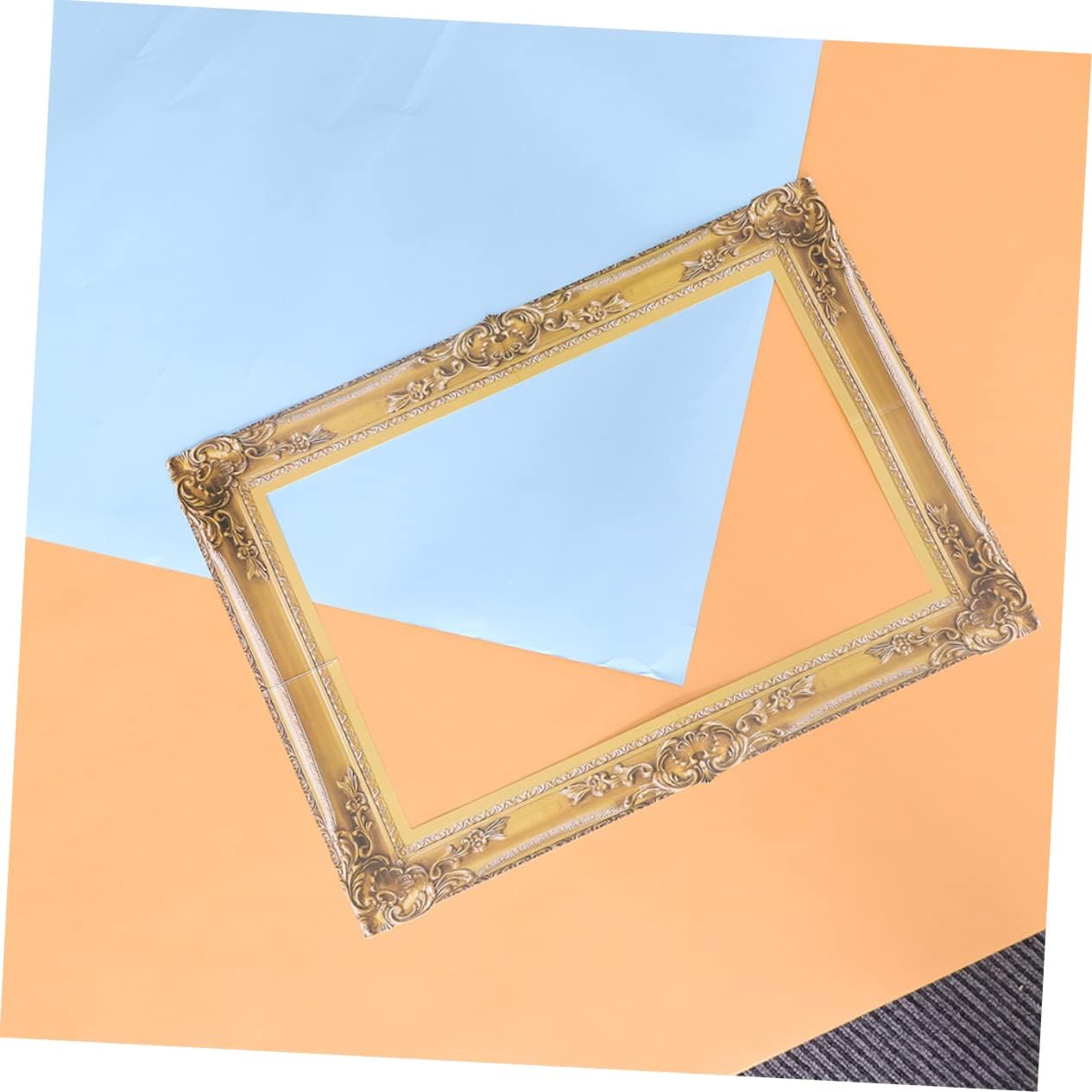 Holibanna Large Photo Booth Props 2pcs DIY Paper Picture Frame Cutouts Fun Photo Portable Booth Selfie Props Decorative Golden Handheld Prop for Memorable Moments Christmas