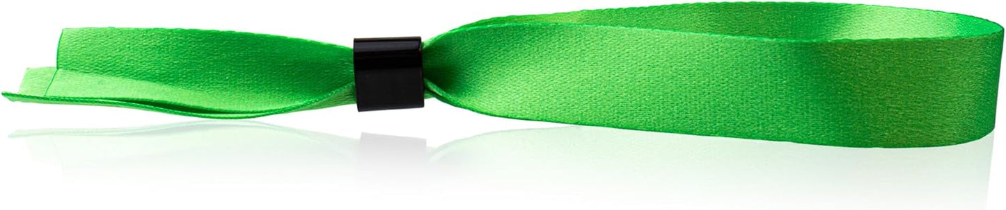 Wristco 100 Blue Cloth Event Wristbands – Plastic Closure to Prevent Transfer or Reuse – Premium-Grade Fabric Bracelets for Party Entry, Summer Camp, VIP Identification, Drink Ticket ID