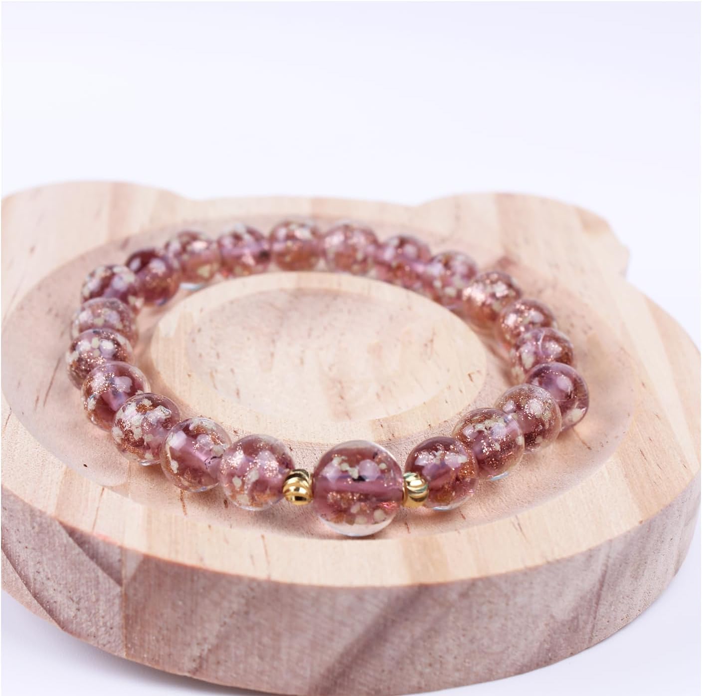 Glass Beaded Bracelet Glowing Bracelet Luminous Beads Bracelet for Women Glass Mermaid Bracelet Bangles Anti Anxeity Healing Energy