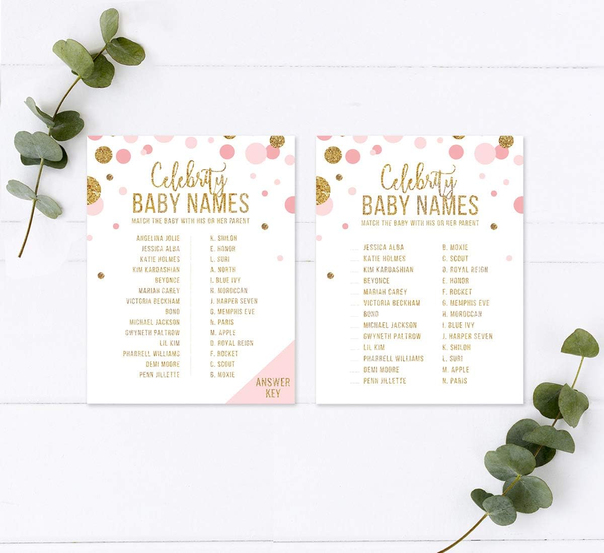 Andaz Press Blush Pink Gold Glitter Girl Baby Shower, Printable Table Tent Place Cards, 20-Pack, Seat Placement Cards Blank Place Cards For Table Settings Name Cards for Wedding, Graduation Food Cards - Colors B