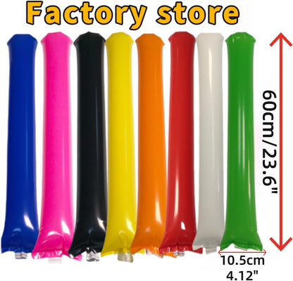 48pcs Round Head Boom Sticks Thunder Sticks Cheering Sticks Team Spirit Plastic Cheerleading Spirit Stick Clapper Inflatable Noise Maker Sports Supply (Blue)