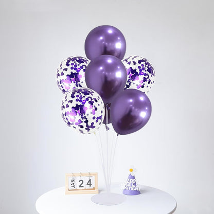 6 Set Balloon Stand Kit for Table Centerpieces With Balloon and Base Party Decorations for Birthday Wedding Retirement Graduation Baby Shower (Black Gold)