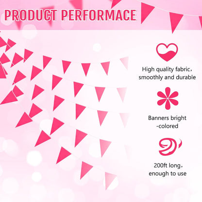 Tatuo 200 Feet Solid Pennant Banners Flags String Triangle Hanging DIY Bunting Flags Party Decorations for Grand Opening Party Banners for Kids Birthday, Shops (White)