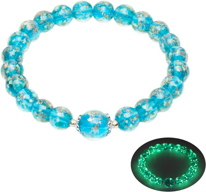 Glass Beaded Bracelet Glowing Bracelet Luminous Beads Bracelet for Women Glass Mermaid Bracelet Bangles Anti Anxeity Healing Energy