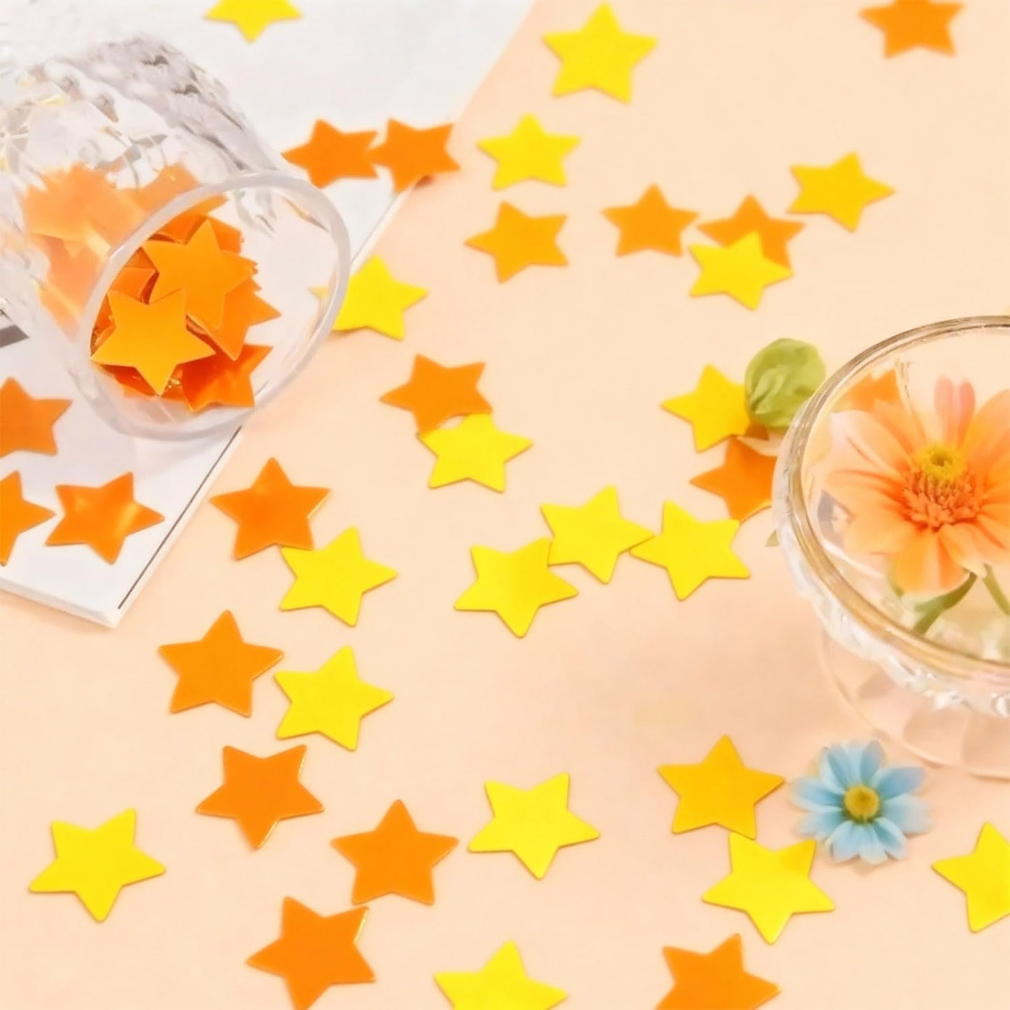 Rainbow Metallic Foil Star Confetti 0.78inch/2cm 8000PCS Table Confetti for Party Birthday Decoration or Filled Balloons