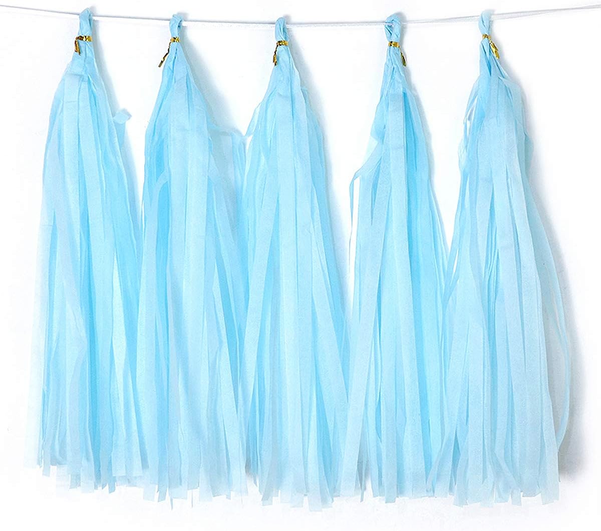 9.8in Blue Tissue Paper Tassel DIY Hanging paper decorations Party Garland Decor for Party Decorations Wedding,Festival,Baby Shower Decoration 20PCS25cm
