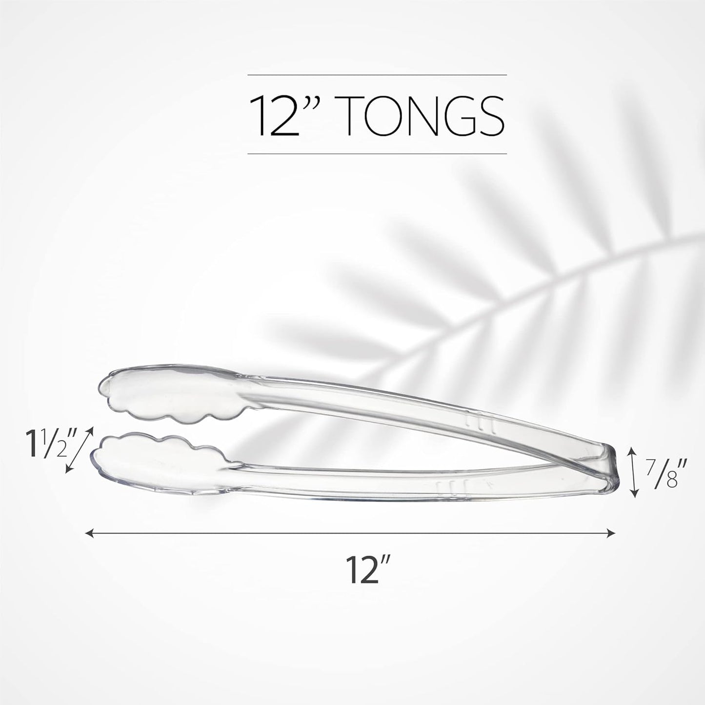 [Black Tongs 7.5'' Inches] Plasticpro 7.5'' Serving Tongs Heavy Duty Reusable Kitchen and BBQ Black Serving Tong for party's, Caterings, Events, Buffet, Weddings, And every Day use Pack of 12