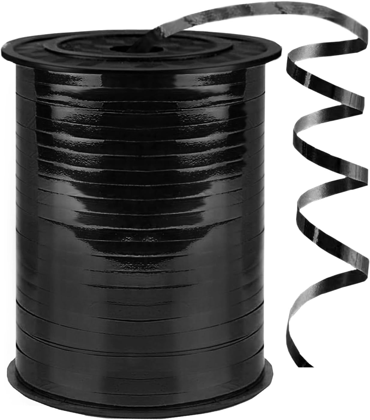 500 Yards Curling Ribbon,1/5 Inch Shiny Black Ribbon,Balloon String, Party Decoration,Ribbons for Florist Flower Bows for Graduation Supplies