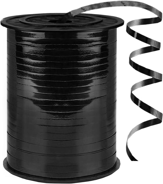 500 Yards Curling Ribbon,1/5 Inch Shiny Black Ribbon,Balloon String, Party Decoration,Ribbons for Florist Flower Bows for Graduation Supplies