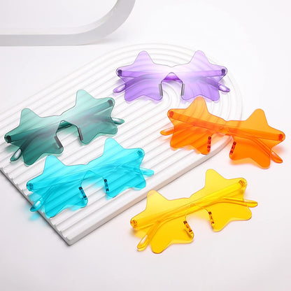 LIULIUBTY Star Shaped Sunglasses, Heart Sunglasses for Bachelorette Party, Colorful Party Favors