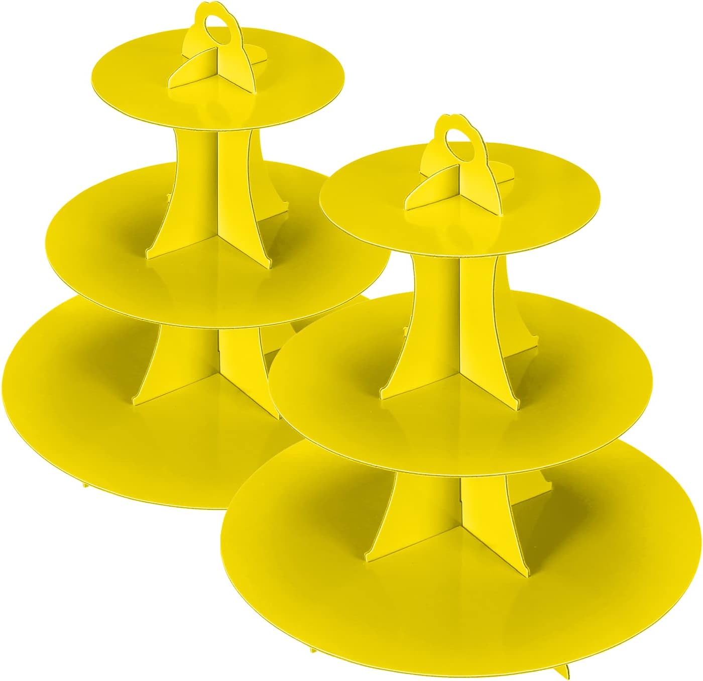 YLDW Cupcake Stand, 3-Tier Cupcake Stand Display, Cardboard Cup Cake Tower Stand, Disposable Dessert Stand for Birthday Tea Party Baby Shower Treat Decorations, Pink