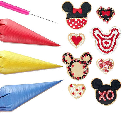 100 Pieces Piping Bags Disposable - Tipless Piping Bags | Pastry Bags | Icing Bags | Frosting Bags for Cake Cookies Baking Decorating (14 inch bags-A)