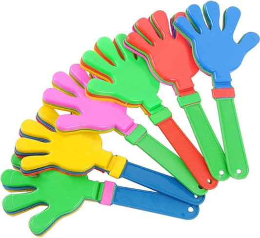 10 Pcs 11 Inch Hand Clappers Noisemaker Noise Maker Colorful Large Noisemaker Plastic Clapper Noisemaker for Basketball Footbal Sporting Events Festival Birthday Cheers Supplies for Kids 3+