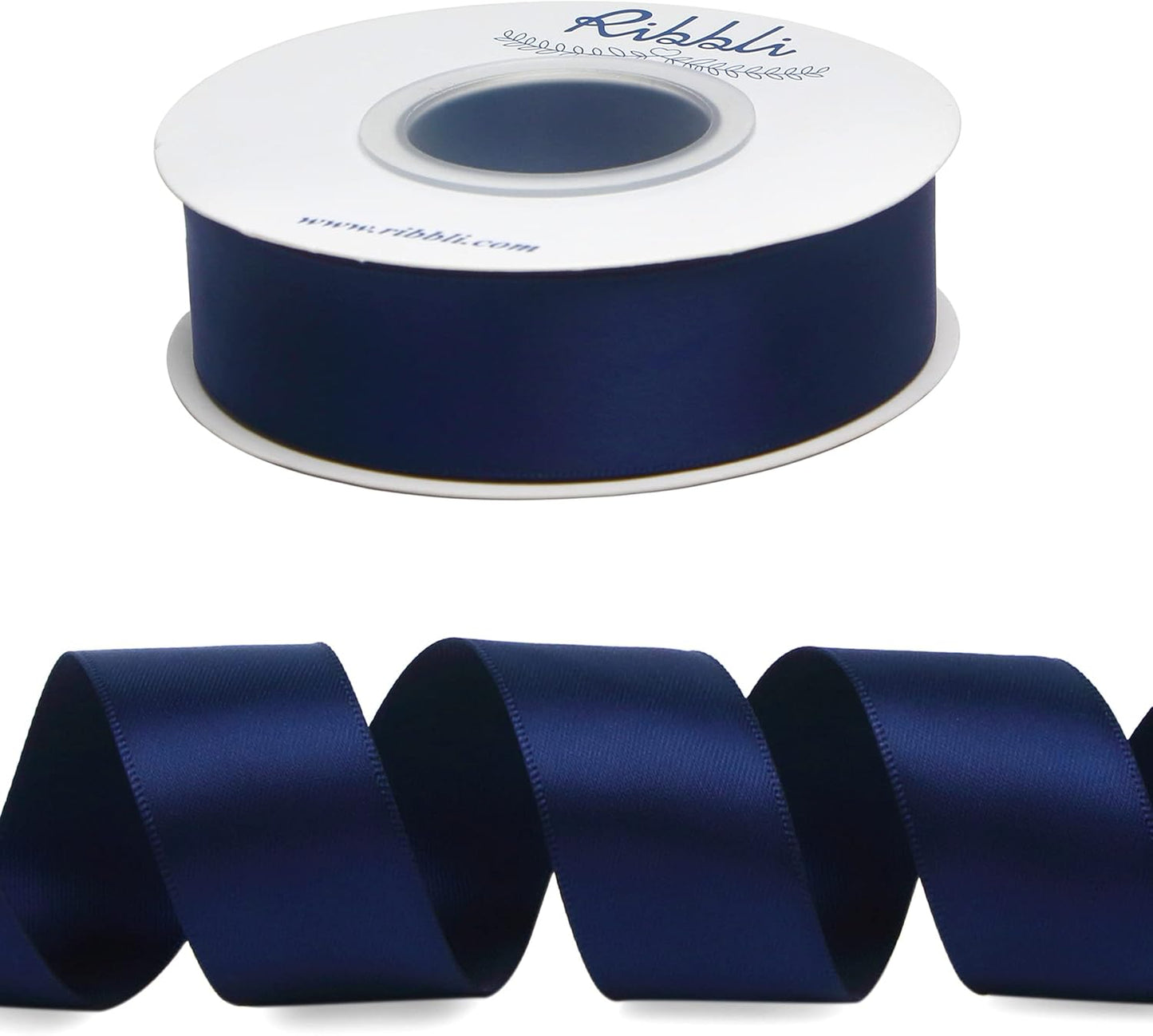Ribbli Double Faced White Satin Ribbon,3/8” x Continuous 25 Yards,Fabric Ribbon use for Bows Bouquet,Gift Wrapping,Floral Arrangement