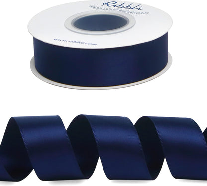 Ribbli Double Faced White Satin Ribbon,3/8” x Continuous 25 Yards,Fabric Ribbon use for Bows Bouquet,Gift Wrapping,Floral Arrangement