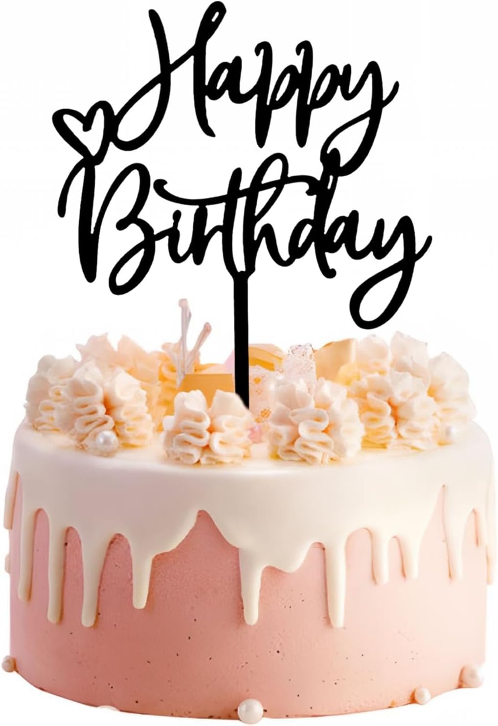 DIY Happy birthday Cake Topper Black Acrylic